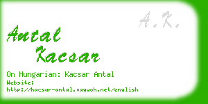 antal kacsar business card